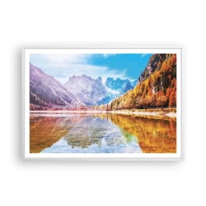 Poster in white frmae - It's Autumn in the Mountains - 100x70 cm