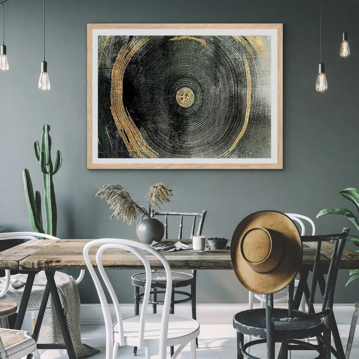 Poster in light oak frame - Change and Persistance - 100x70 cm