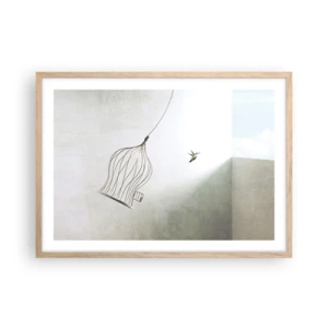 Poster in light oak frame - In His Element - 70x50 cm