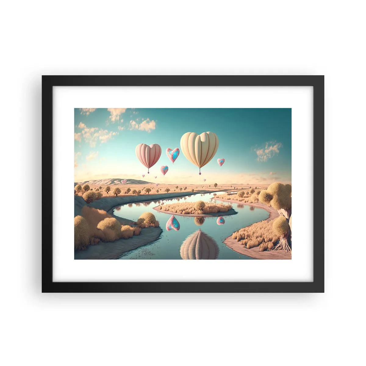 Poster in black frame - Love Lifts You up - 40x30 cm