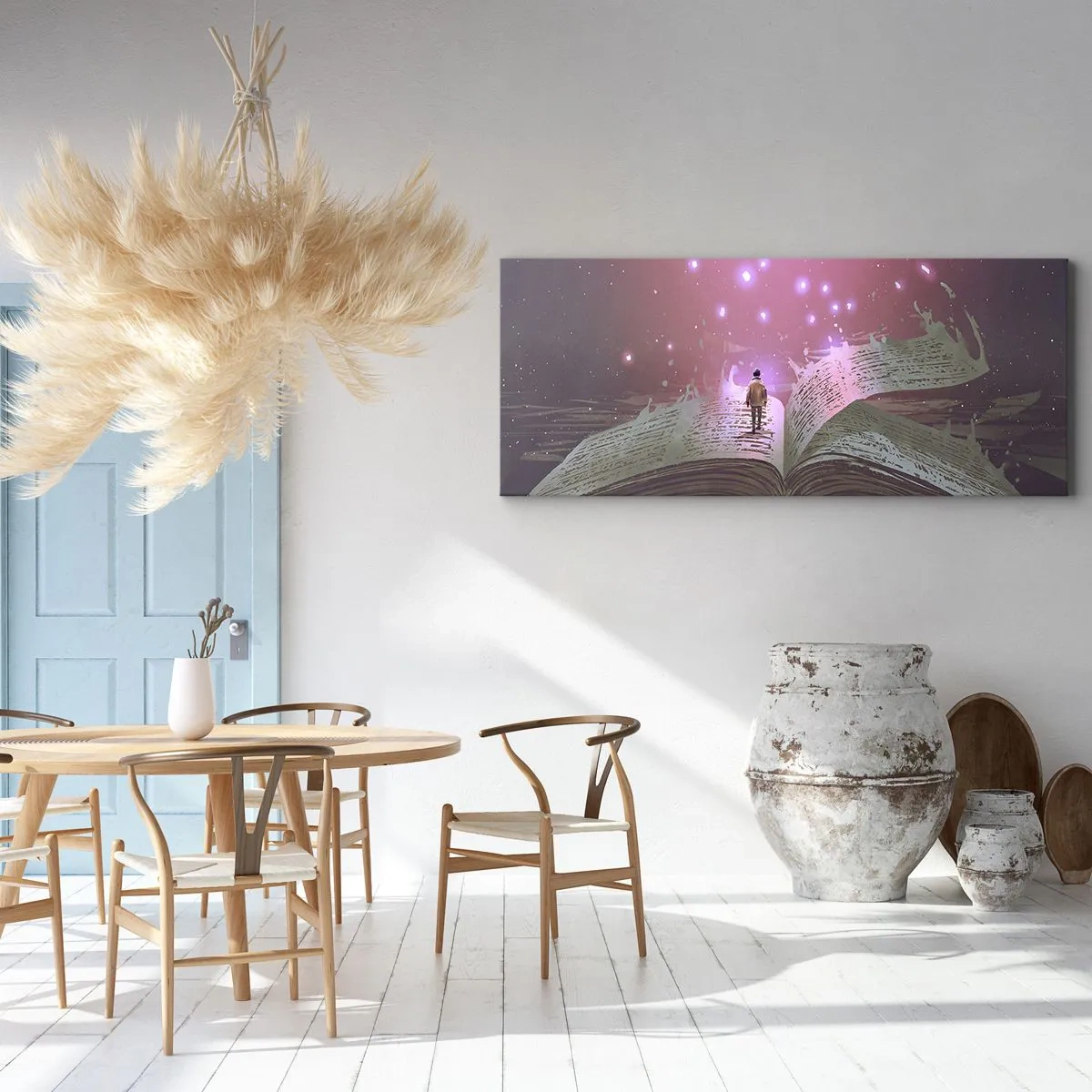 Canvas picture - Invitation to Another World -Read It! - 90x30 cm