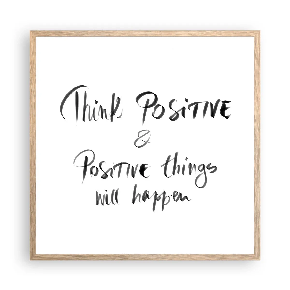 Poster in light oak frame - How to Live? - 60x60 cm