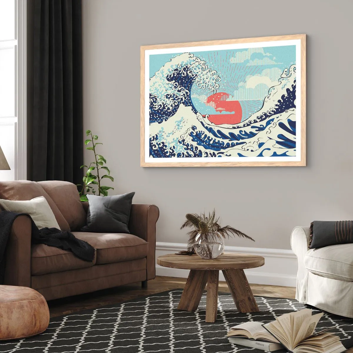 Poster in light oak frame - From Japanese Inspirations - 50x40 cm