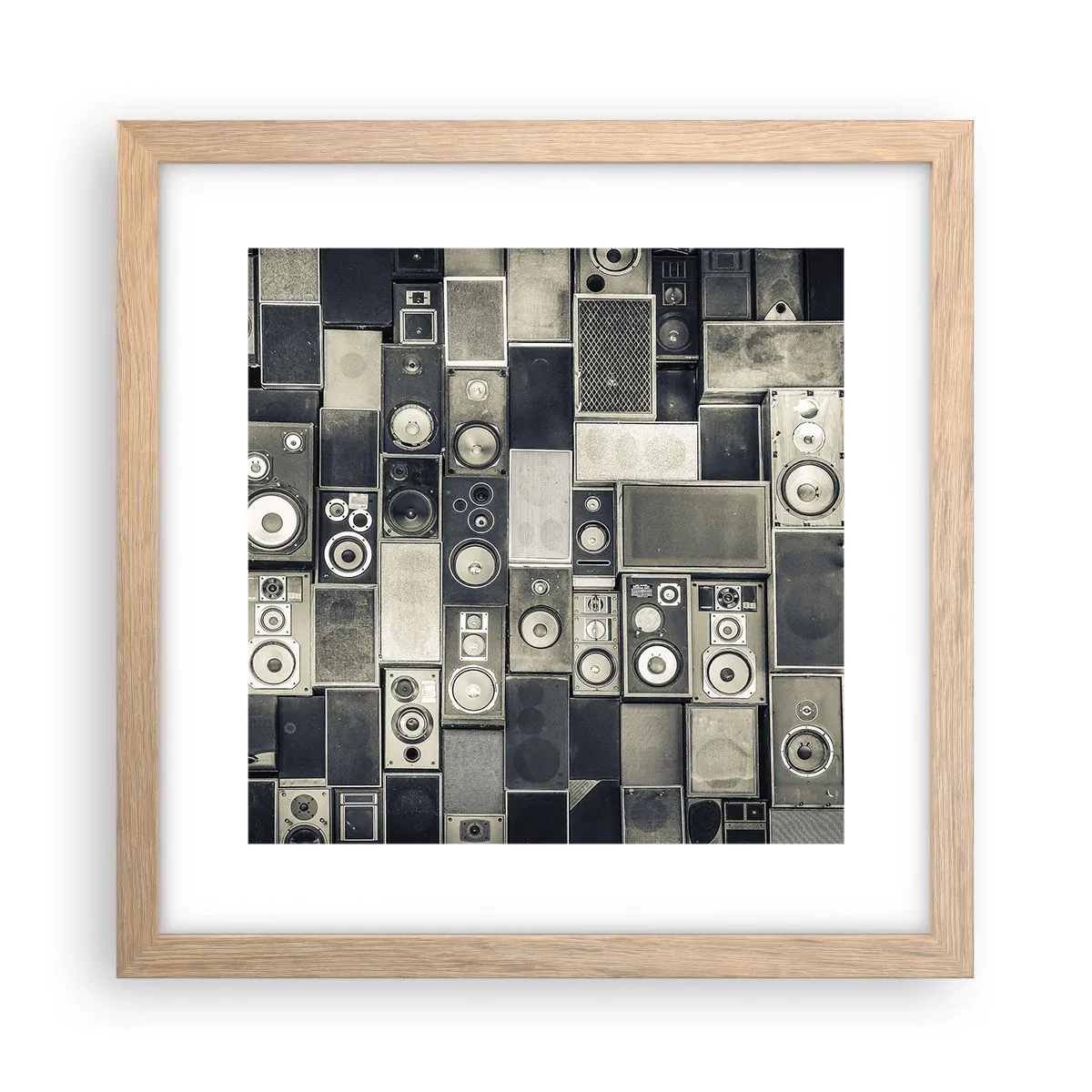 Poster in light oak frame - And Music Is Playing - 30x30 cm
