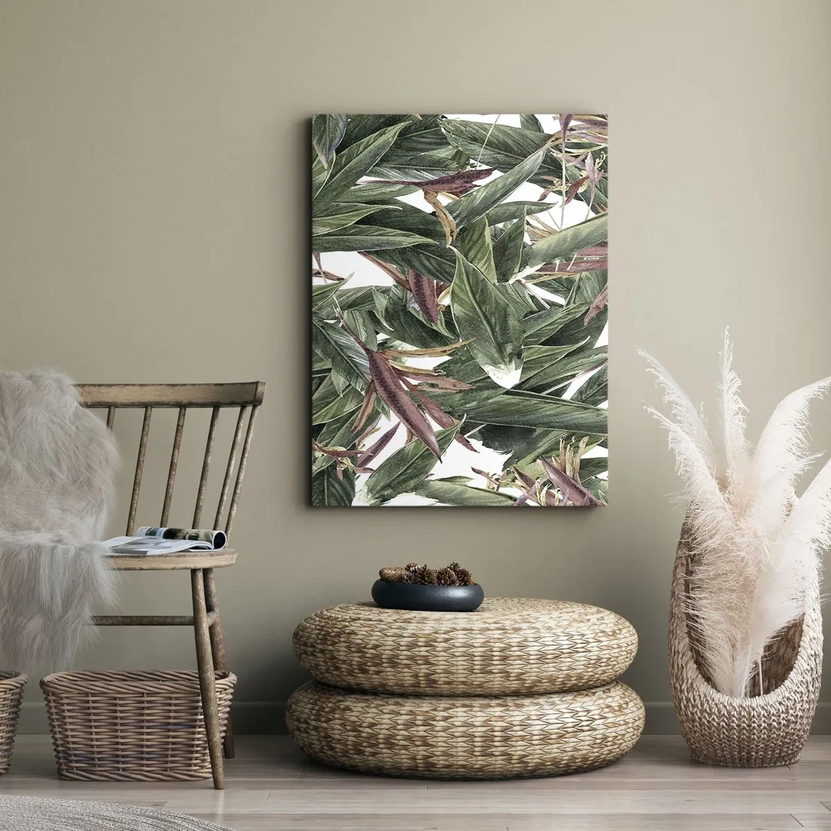 Canvas picture - Emerald and Lilac Thicket - 55x100 cm