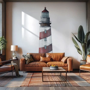 Photo Wallpaper Premium Sand - Always on Guard - Lighthouse, Nautical, Seaside - 200x140 cm