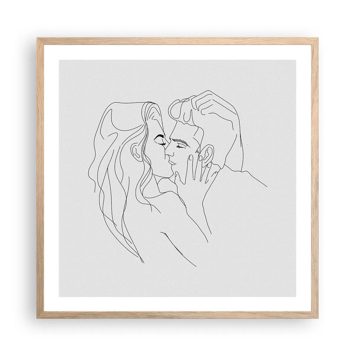 Poster in light oak frame - With the Same Line - 60x60 cm