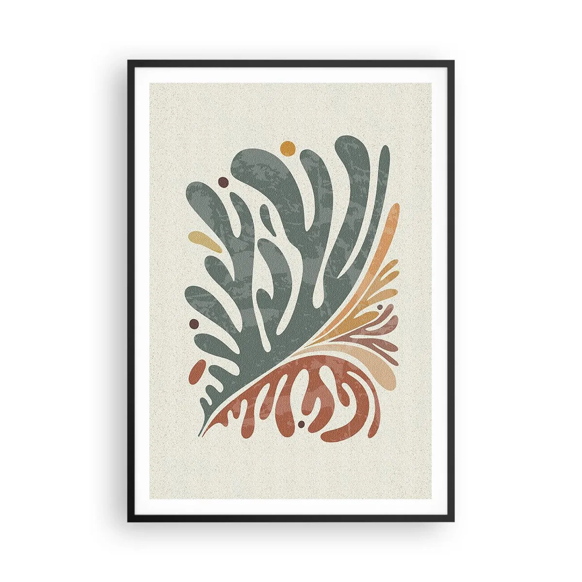 Poster in black frame - Multicolour Leaf - 70x100 cm
