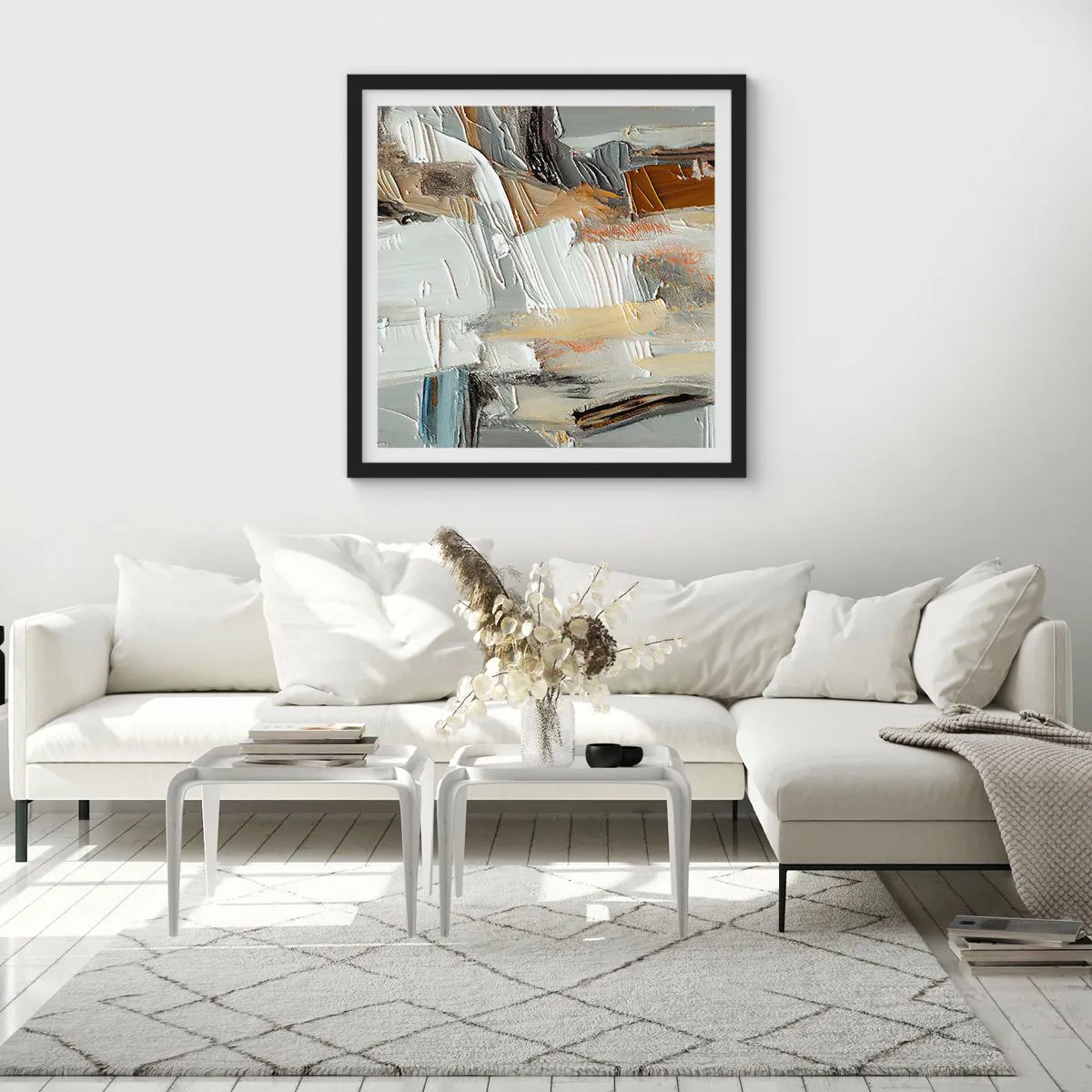 Poster in black frame - Layers of Colour - 30x30 cm