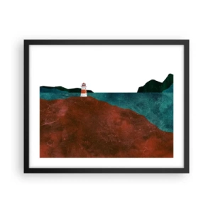 Poster in black frame - Gazing at the Sea - 50x40 cm