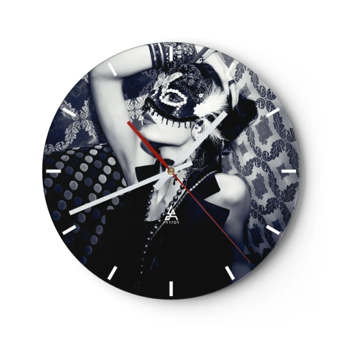 Wall clock - Clock on glass - Decorations, Ornaments, Patterns - 40x40 cm