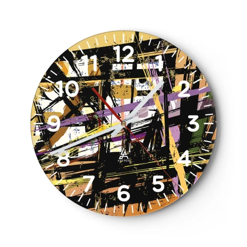 Wall clock - Clock on glass - Sharp Cuts - 30x30 cm