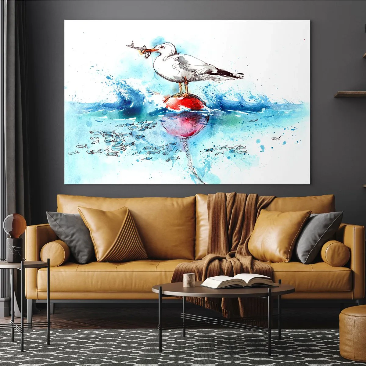 Glass picture - Good Catch - 120x80 cm