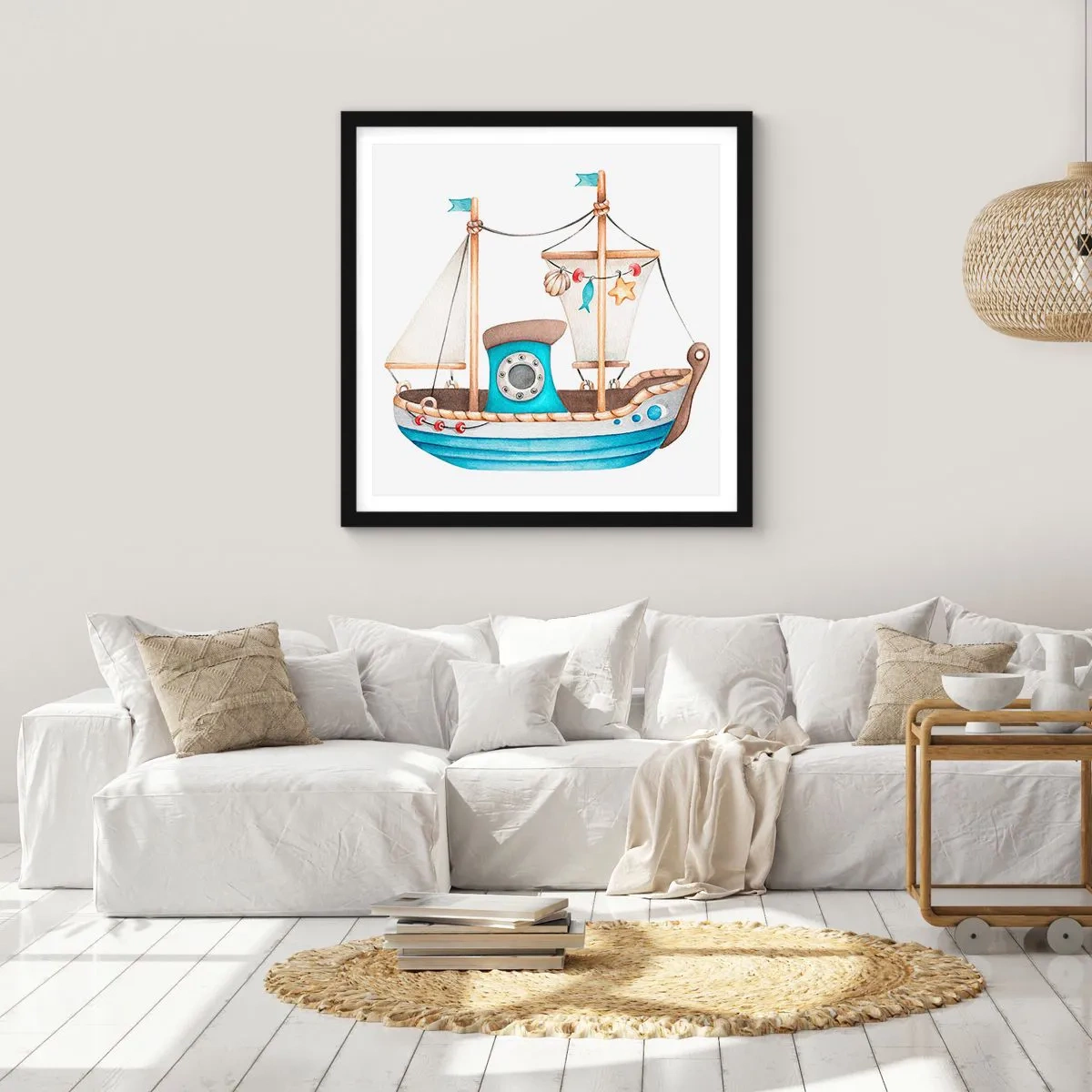 Poster in black frame - Ahoy, Adventure! - 40x40 cm