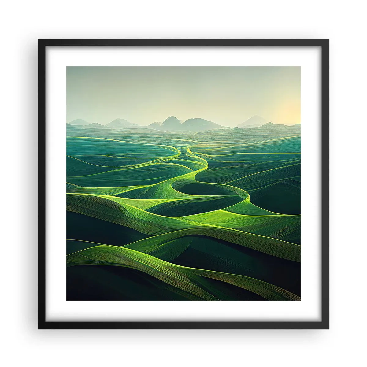 Poster in black frame - In Green Valleys - 50x50 cm