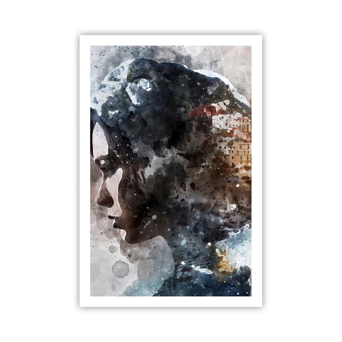 Poster - Tale about a Girl with a City in the Background - 61x91 cm