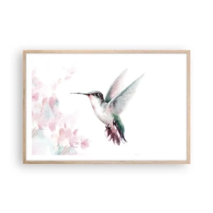 Poster in light oak frame - Stopped in Flutter - 91x61 cm