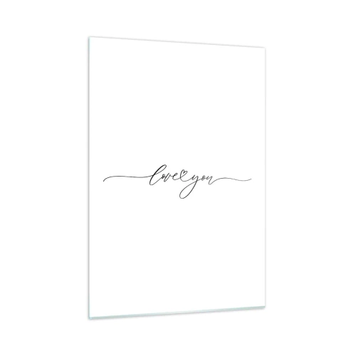 Glass picture - Black on White - 50x70 cm