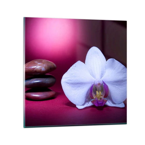 Glass picture - Study of Freshness in Purple - 70x70 cm