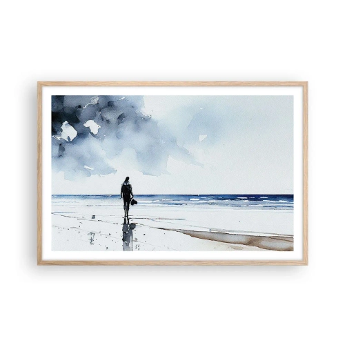 Poster in light oak frame - Conversation with the Sea - 91x61 cm
