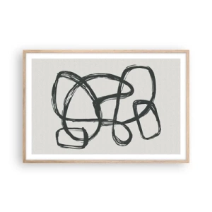 Poster in light oak frame - Abstract in Loops - 91x61 cm