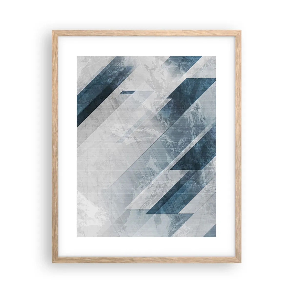 Poster in light oak frame - Spacial Composition - Movement of Greys - 40x50 cm