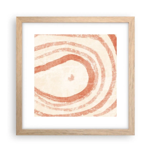 Poster in light oak frame - Coral Circles - Composition - 30x30 cm