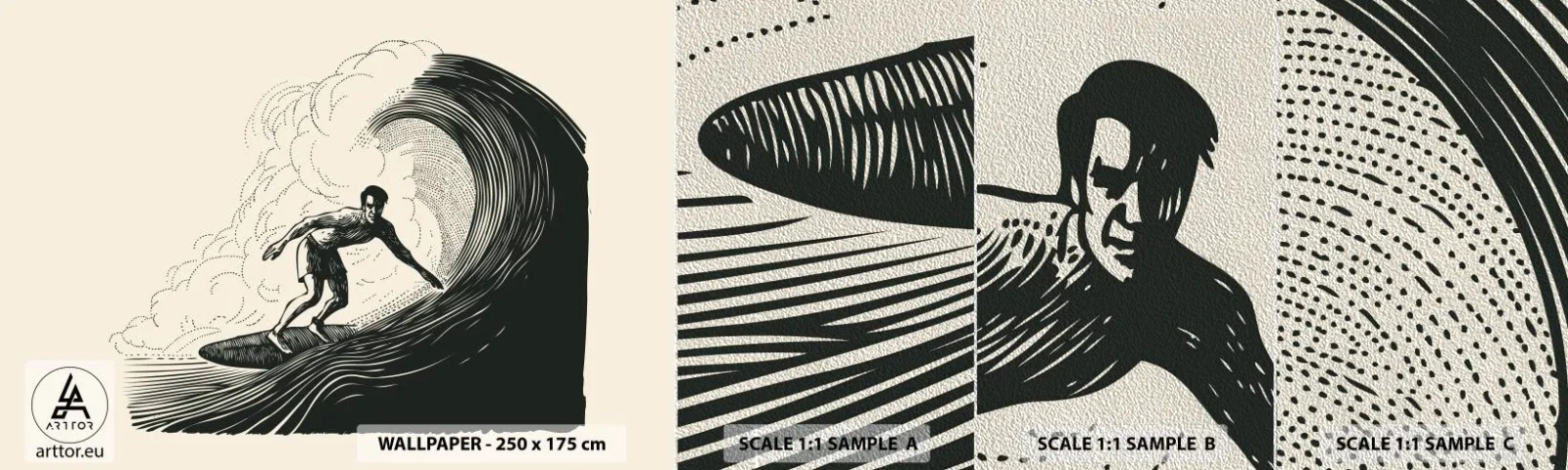 Photo Wallpaper Sample Premium Sand - King of the Wave - Wave, Surfing, Sport - 100x30 cm