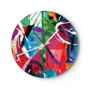 Wall clock - Clock on glass - Fast, Vividly and Jamming - 40x40 cm