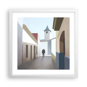 Poster in white frmae - Sunny Walk - 40x40 cm