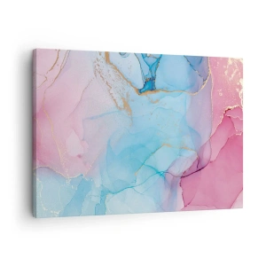 Canvas picture - Abstract pastel patterns with gold accents - 70x50cm - Encounter and Permeation - Modern wall decoration for the living room and bedroom ARTTOR