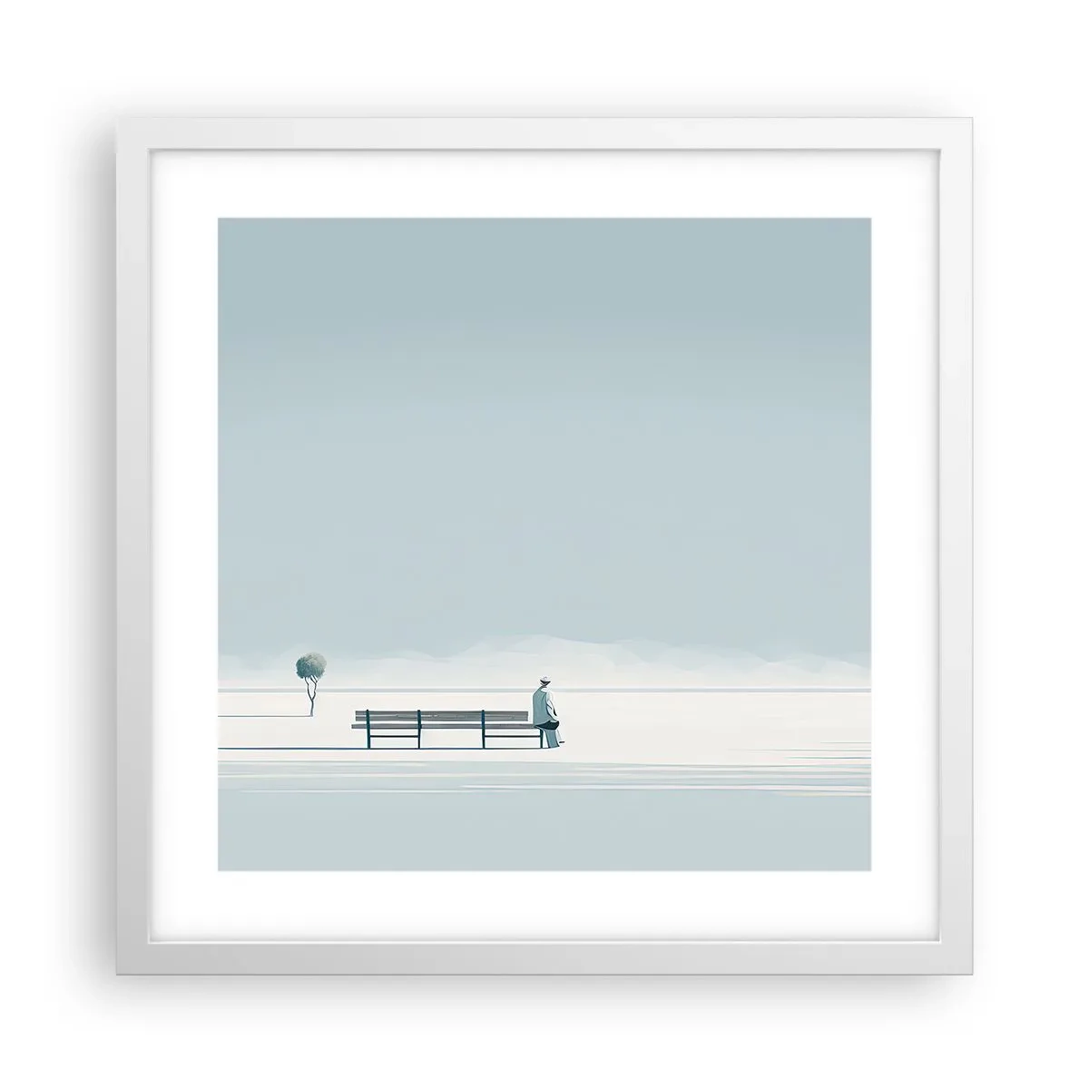 Poster in white frmae - Yes, I Am Waiting - 40x40 cm