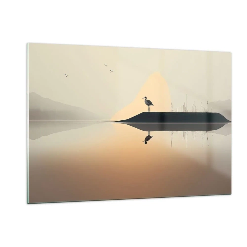 Glass picture - Gentleman on the Lake - 120x80 cm