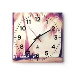 Wall clock - Clock on glass - It Will Be a Wonderful Day - 30x30 cm