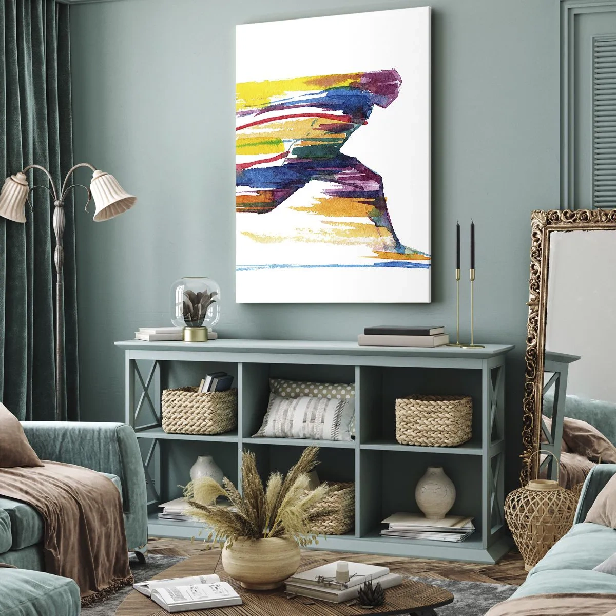 Canvas picture - Run across Rainbow - 65x120 cm