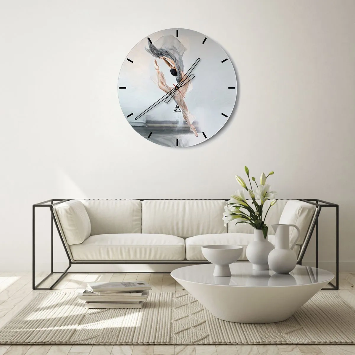 Wall clock - Clock on glass - In Dancing Exaltation - 40x40 cm
