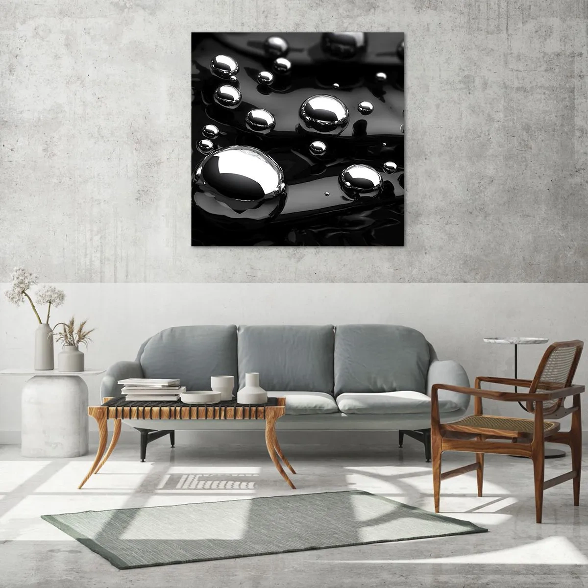 Glass picture - From Black Depths - 70x70 cm