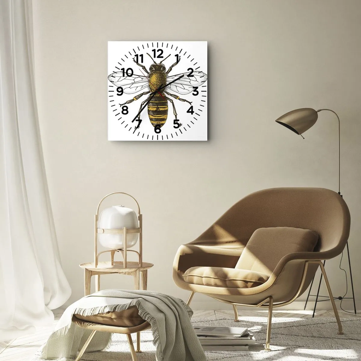 Wall clock - Clock on glass - Beautiful and Good - 30x30 cm