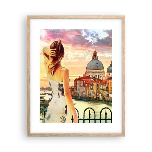 Poster in light oak frame - Venice Adventure - 40x50 cm