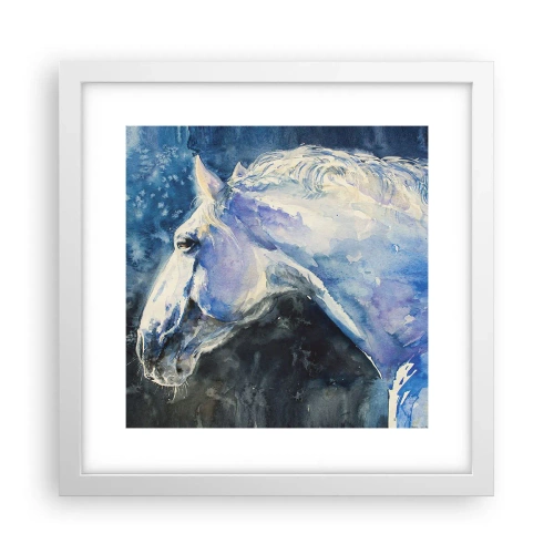 Poster in white frmae - Portrait in Blue Light - 30x30 cm