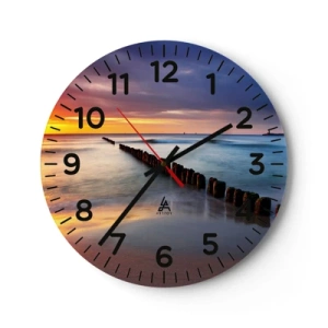 Wall clock - Clock on glass - Listen to the Silence - 30x30 cm