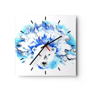Wall clock - Clock on glass - King of Arctica in Icy Crown - 40x40 cm