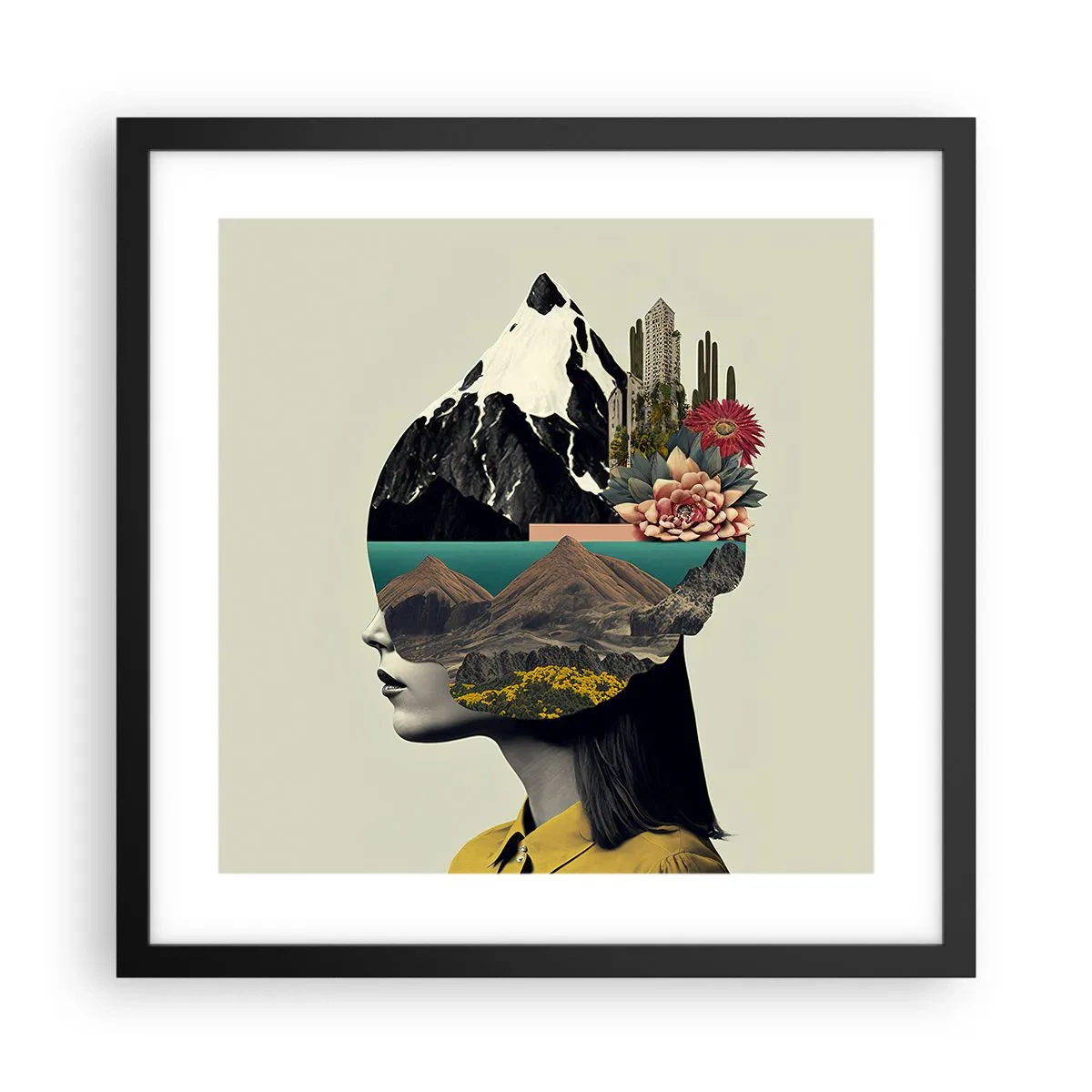 Poster in black frame - Woman - Always a Mystery - 40x40 cm
