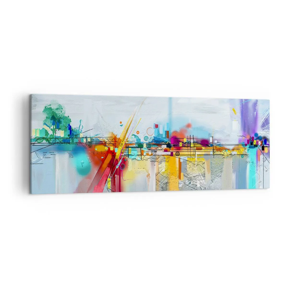 Canvas picture - Bridge of Joy over the River of Life - 140x50 cm