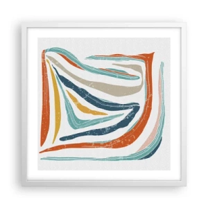 Poster in white frmae - Abstract with a Friendly Smile - 50x50 cm