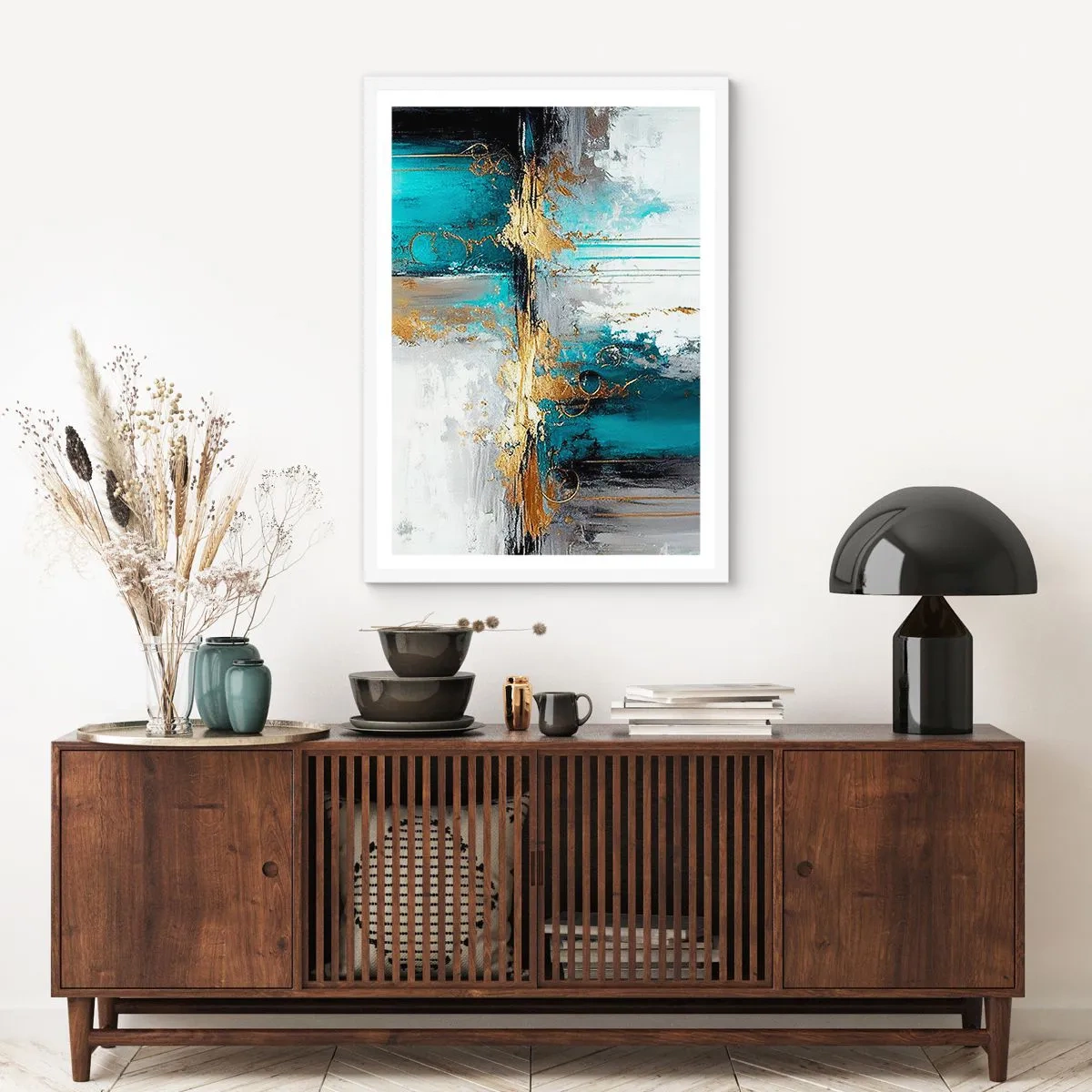 Poster in white frmae - Everything Flows - 61x91 cm