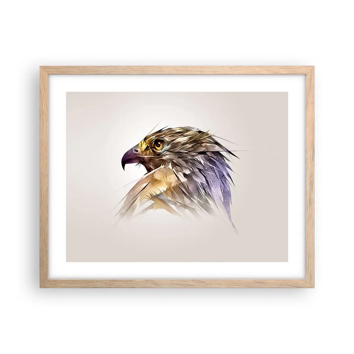 Poster in light oak frame - Portrait of a Warrior - 50x40 cm