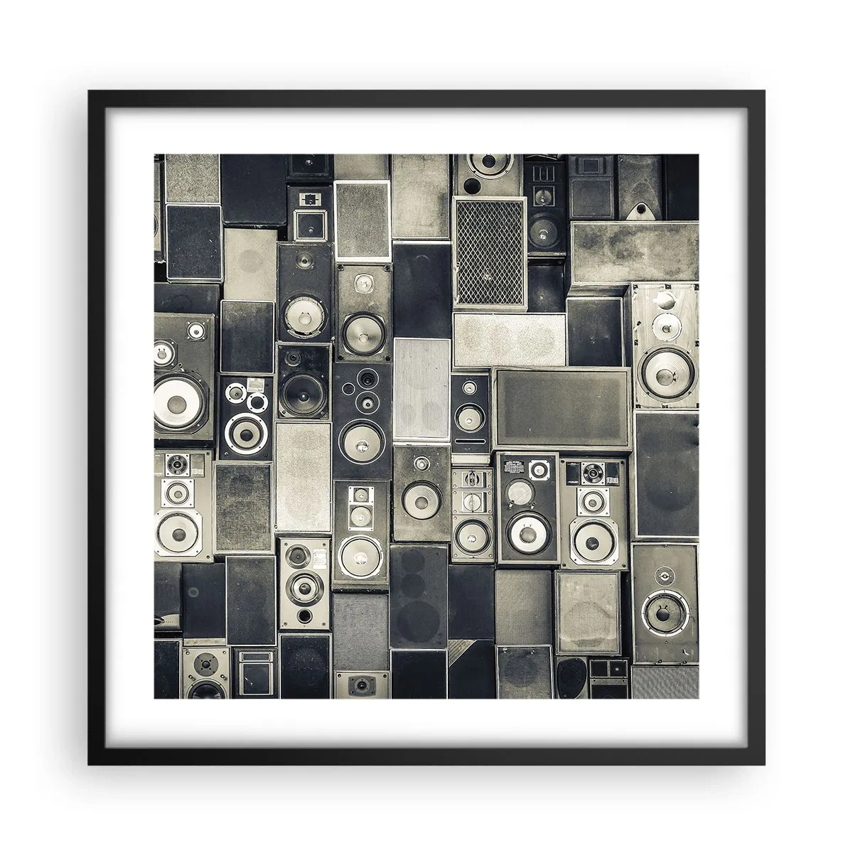 Poster in black frame - And Music Is Playing - 50x50 cm