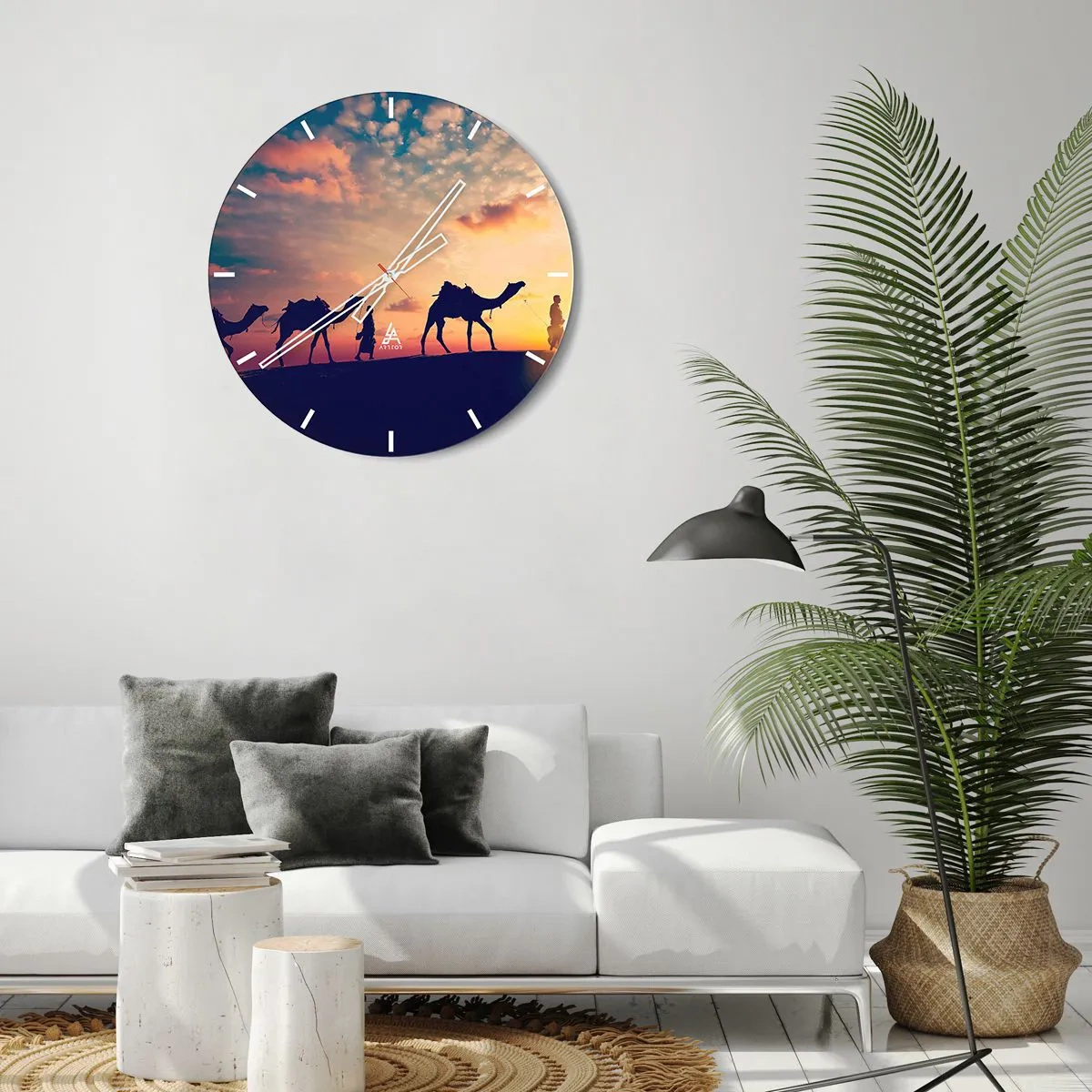 Wall clock - Clock on glass - Mysterious Spirit of the Orient - 40x40 cm