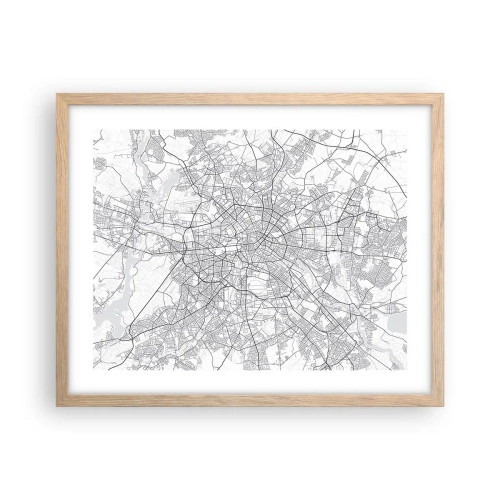 Poster in light oak frame - Flower of Berlin - 50x40 cm